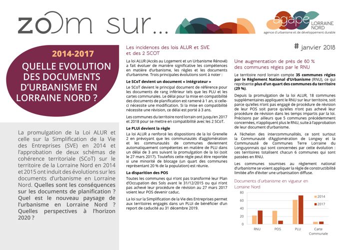 Publication d'un nouveau Zoom sur... Quelle évolution des documents d'urbanisme en Lorraine Nord ?