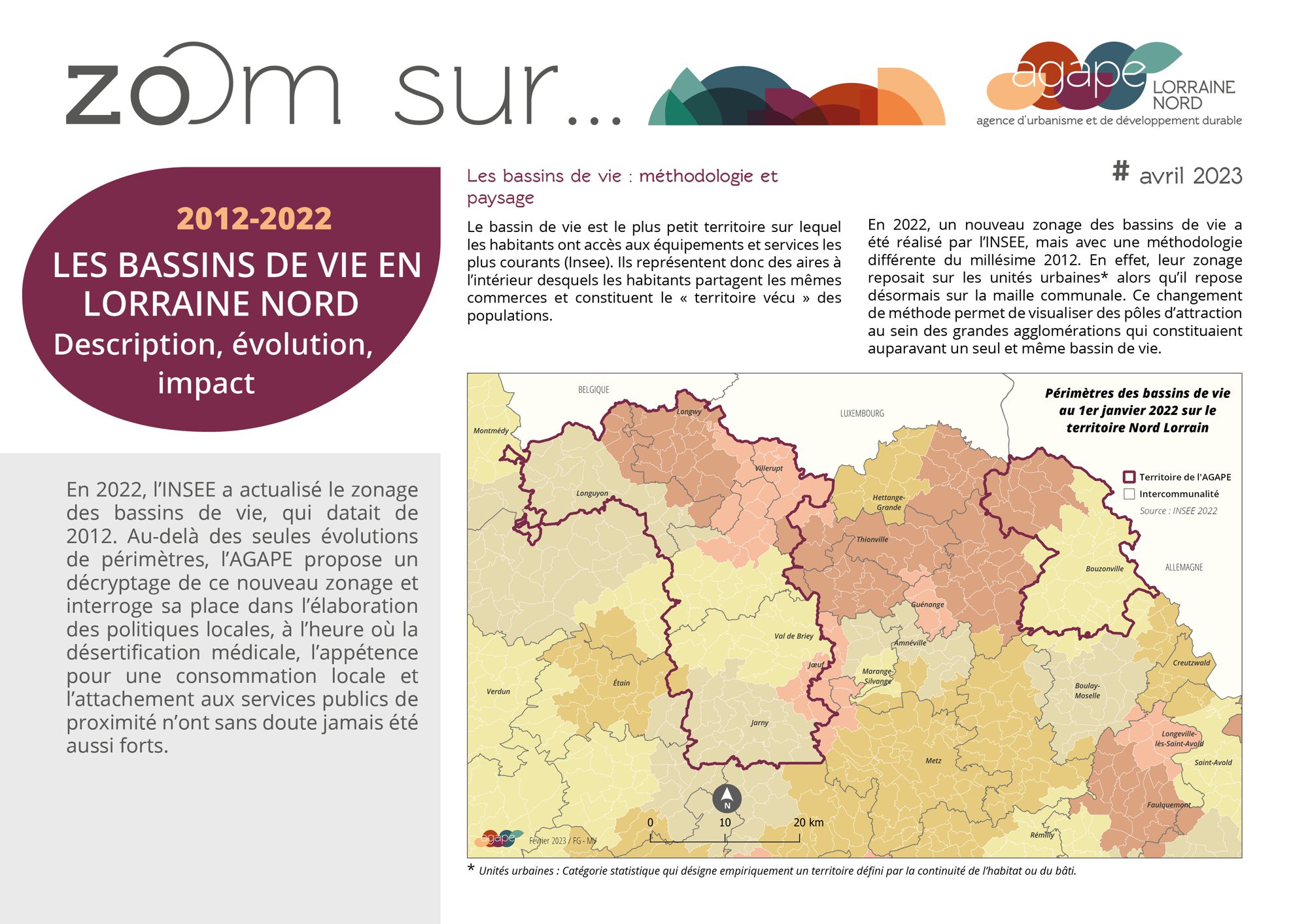 [#conditions de vie] Zoom sur... 2021-2022 | Les bassins de vie en Lorraine Nord : description, évolution, impact
